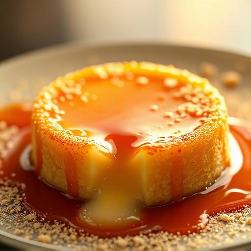 Classic creme brulee with caramelized sugar crust