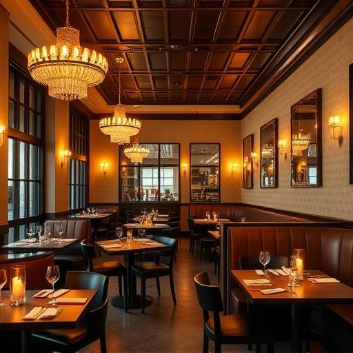 Elegant interior of The Golden Spoon restaurant in Austin