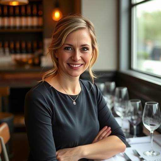 Portrait of Sarah Johnson, Sommelier at The Golden Spoon