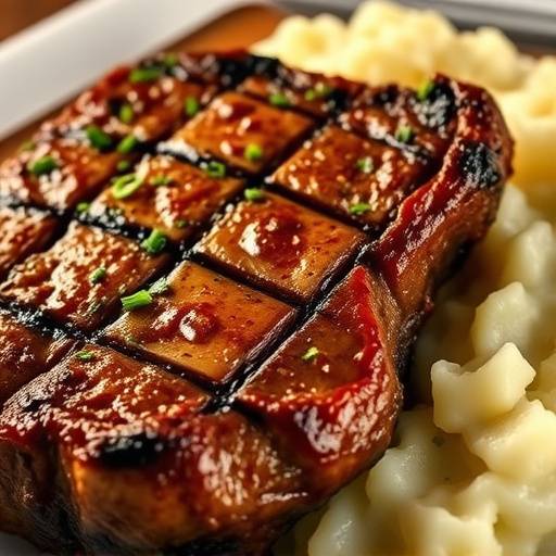 Texas Ribeye Steak with Garlic Mashed Potatoes